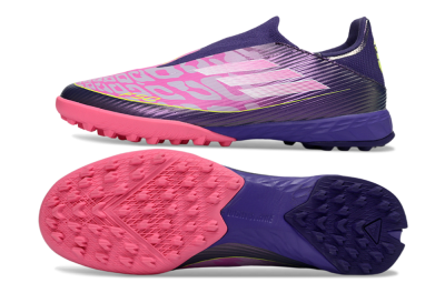 Adidas F50 Pro Laceless TF Football Shoes - Purple/Bright Pink/Neon Yellow