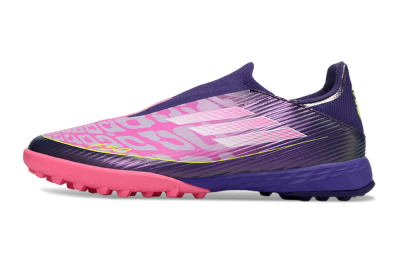 Adidas F50 Pro Laceless TF Football Shoes - Purple/Bright Pink/Neon Yellow