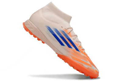 Adidas F50 Elite Mid TF Football Shoes - Peach/Electric Orange/Classic Blue