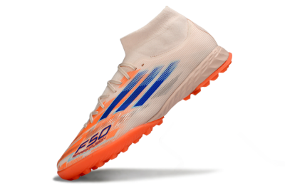 Adidas F50 Elite Mid TF Football Shoes - Peach/Electric Orange/Classic Blue