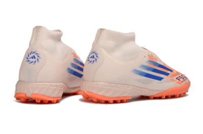 Adidas F50 Elite Mid TF Football Shoes - Peach/Electric Orange/Classic Blue