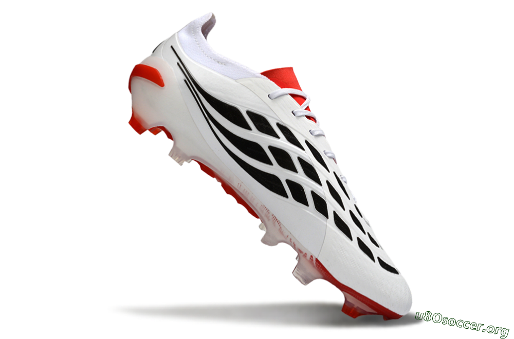 Adidas Predator 26 Elite FG Football Boots - White/Vibrant Red/Black 4