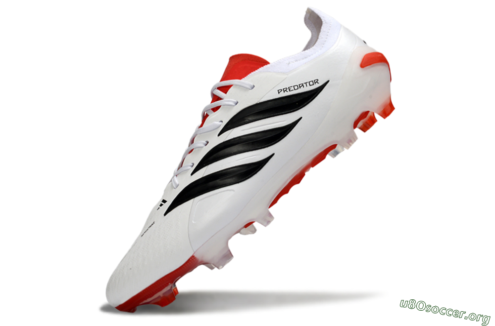 Adidas Predator 26 Elite FG Football Boots - White/Vibrant Red/Black 5