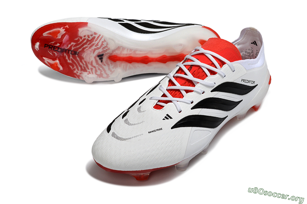 Adidas Predator 26 Elite FG Football Boots - White/Vibrant Red/Black 0