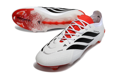 Adidas Predator 26 Elite FG Football Boots - White/Vibrant Red/Black