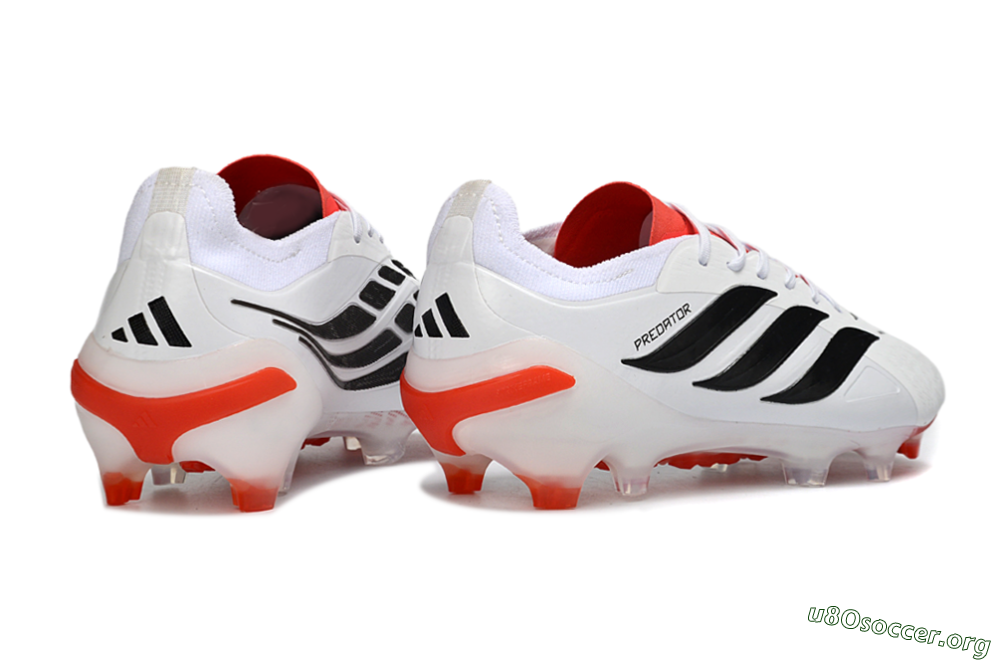 Adidas Predator 26 Elite FG Football Boots - White/Vibrant Red/Black 6