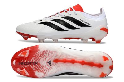 Adidas Predator 26 Elite FG Football Boots - White/Vibrant Red/Black