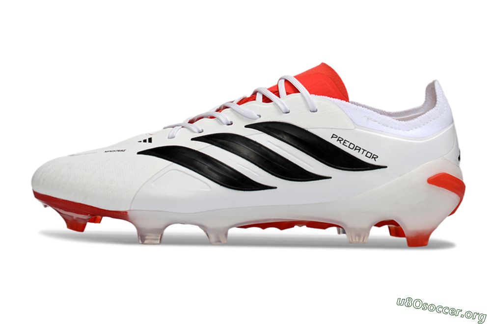 Adidas Predator 26 Elite FG Football Boots - White/Vibrant Red/Black 3