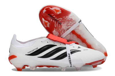 Adidas Predator 26 Elite Fold-Over Tongue FG Football Boots - White/Fiery Red/Black