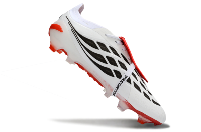 Adidas Predator 26 Elite Fold-Over Tongue FG Football Boots - White/Fiery Red/Black