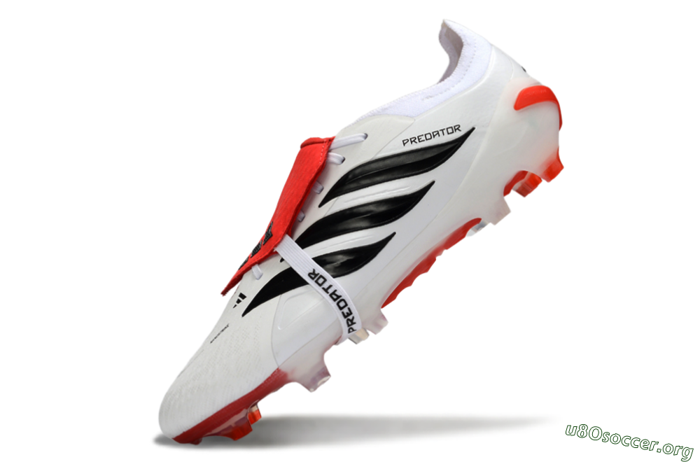 Adidas Predator 26 Elite Fold-Over Tongue FG Football Boots - White/Fiery Red/Black 5