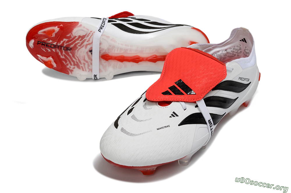 Adidas Predator 26 Elite Fold-Over Tongue FG Football Boots - White/Fiery Red/Black 0