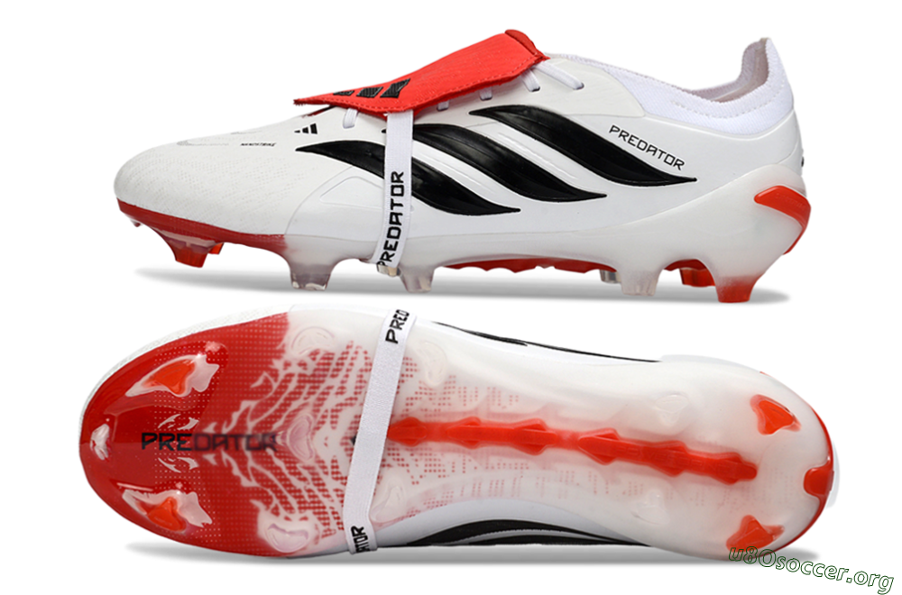 Adidas Predator 26 Elite Fold-Over Tongue FG Football Boots - White/Fiery Red/Black 1