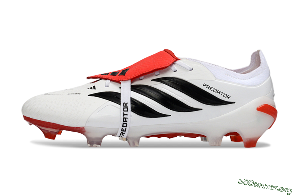 Adidas Predator 26 Elite Fold-Over Tongue FG Football Boots - White/Fiery Red/Black 3