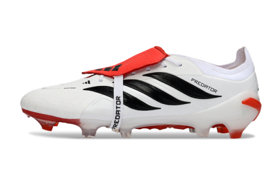 Adidas Predator 26 Elite Fold-Over Tongue FG Football Boots - White/Fiery Red/Black