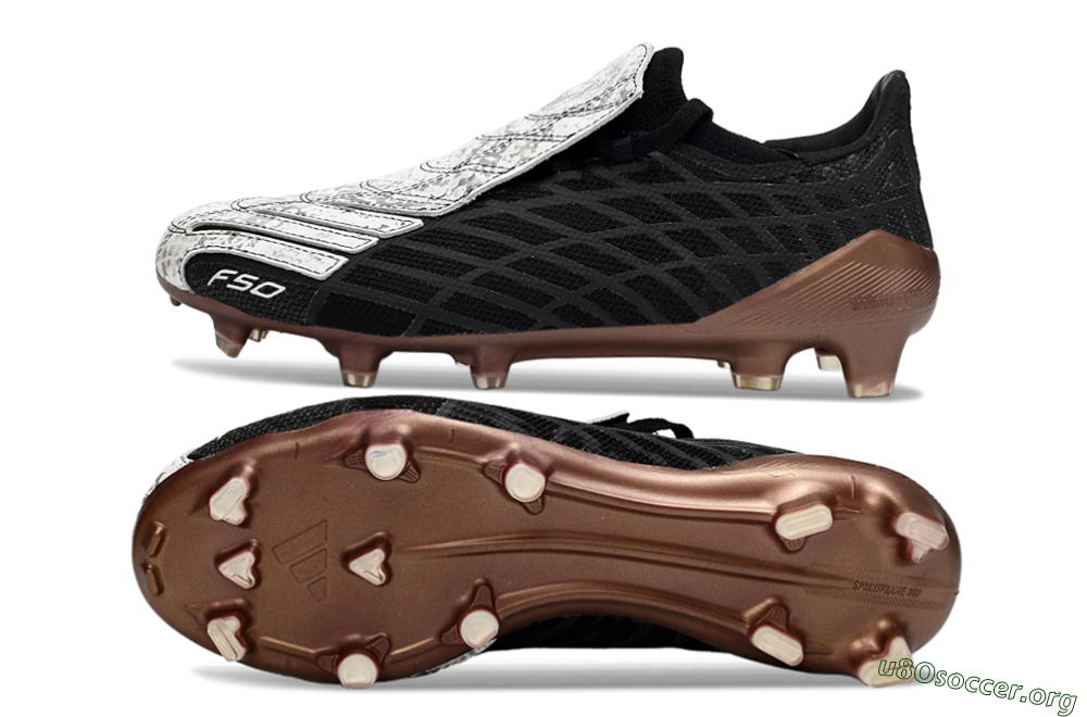 Adidas F50 Spider Elite FG Football Boots - Black/Metallic Brown/White 1
