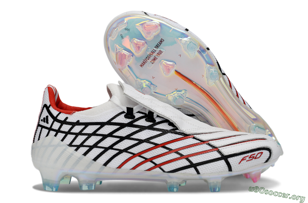 Adidas F50 Spider Elite FG Football Boots - White/Dynamic Red/Black 2