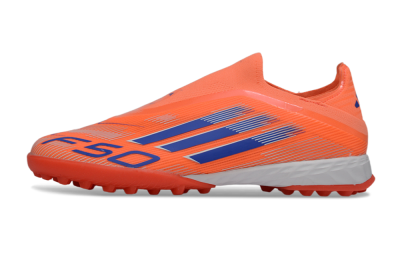 Adidas F50 Elite Laceless TF Football Shoes - Peach/Coral Burst/Deep Ocean