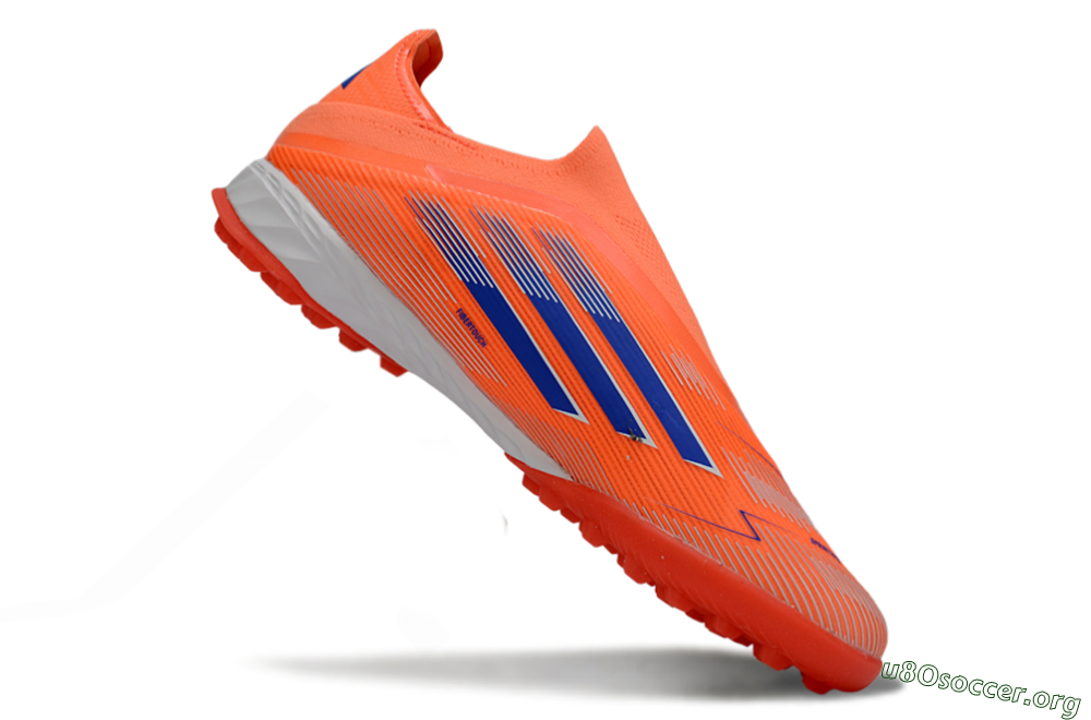 Adidas F50 Elite Laceless TF Football Shoes - Peach/Coral Burst/Deep Ocean 4