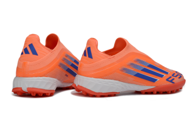 Adidas F50 Elite Laceless TF Football Shoes - Peach/Coral Burst/Deep Ocean