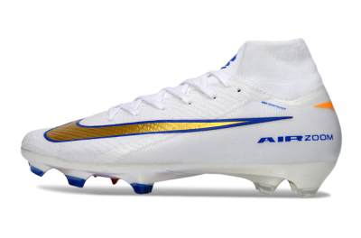 Nike Air Zoom Mercurial Superfly 10 Elite FG Football Boots - White/Metallic Gold/Blue