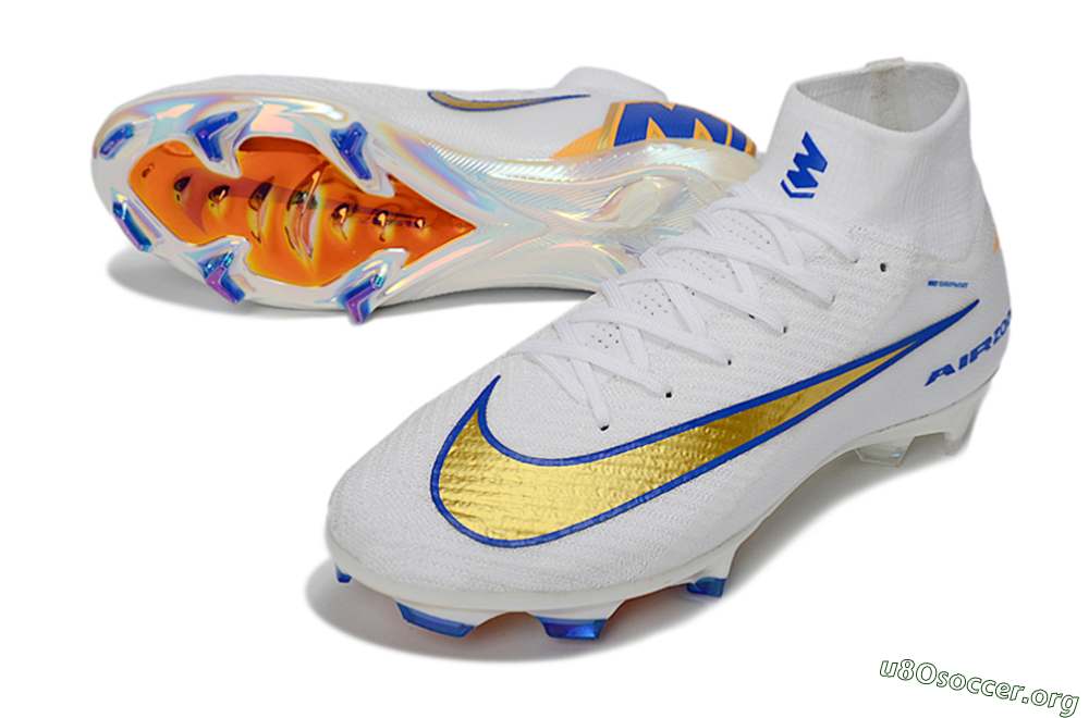 Nike Air Zoom Mercurial Superfly 10 Elite FG Football Boots - White/Metallic Gold/Blue 0