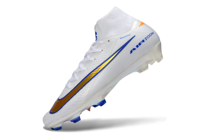 Nike Air Zoom Mercurial Superfly 10 Elite FG Football Boots - White/Metallic Gold/Blue