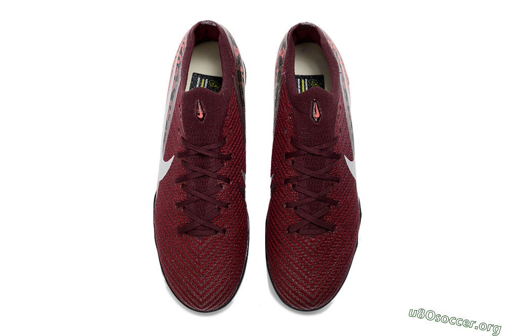 Nike Air Zoom Mercurial Vapor 16 Elite TF Football Shoes - Maroon/Crimson Red/Black 4