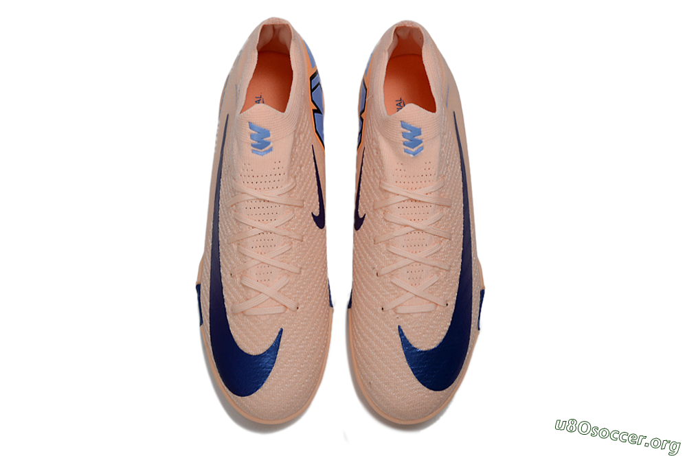 Nike Air Zoom Mercurial Vapor 16 Elite TF Football Shoes - Peach/Navy Blue/Light Orange 4