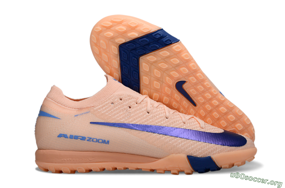 Nike Air Zoom Mercurial Vapor 16 Elite TF Football Shoes - Peach/Navy Blue/Light Orange 2