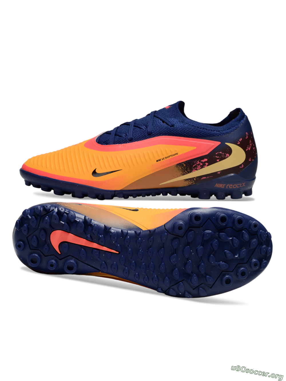 Nike Phantom 6 Elite Low TF Football Shoes - Orange/Deep Blue/Flame Pink 1