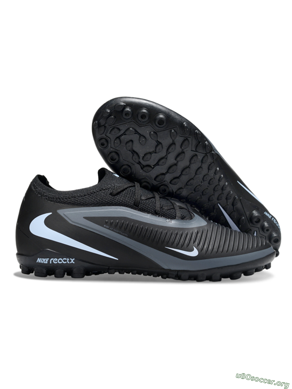 Nike Phantom 6 Elite Low TF Football Shoes - Black/Charcoal Gray/White 2