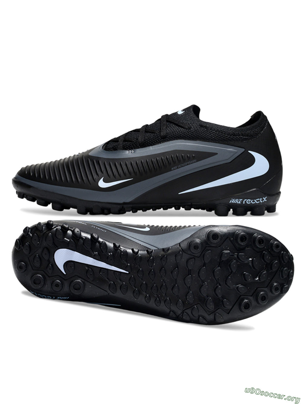 Nike Phantom 6 Elite Low TF Football Shoes - Black/Charcoal Gray/White 1