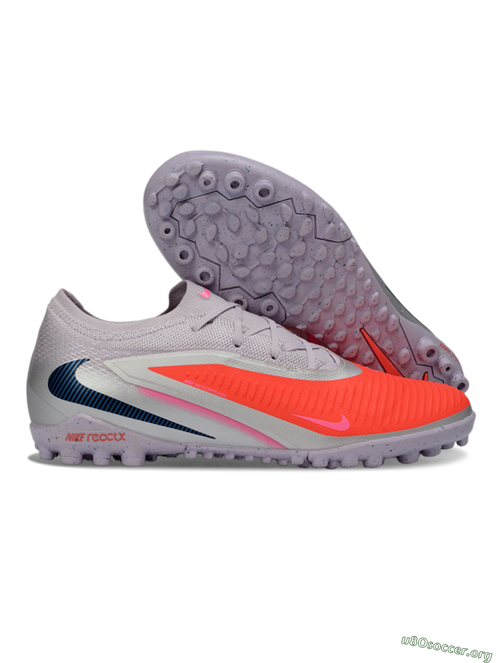 Nike Phantom 6 Elite Low TF Football Shoes - Pink/Fiery Coral/Sleek Grey 2