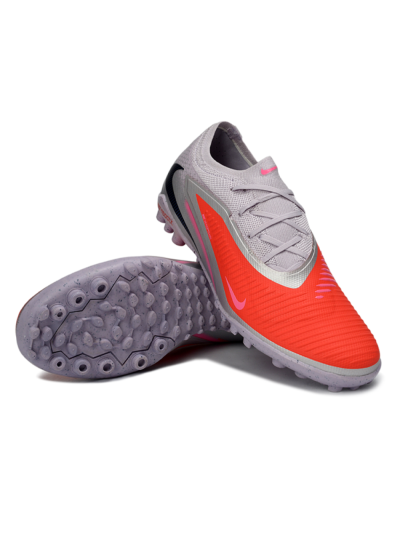 Nike Phantom 6 Elite Low TF Football Shoes - Pink/Fiery Coral/Sleek Grey