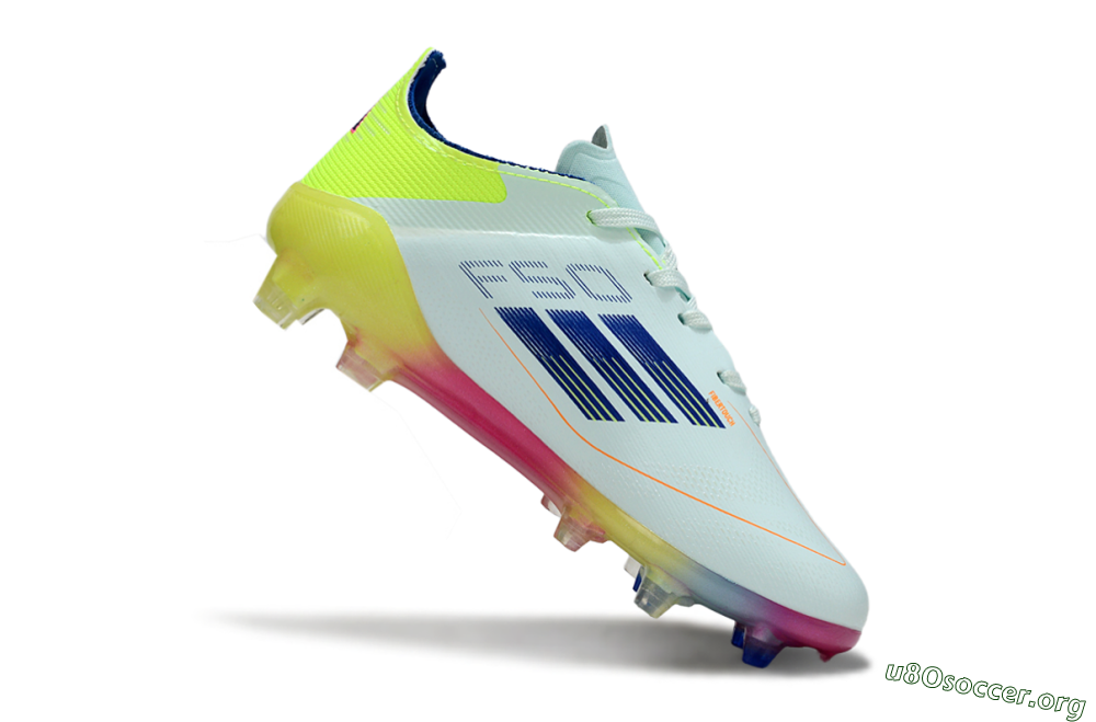 Adidas F50 Elite FG Football Boots - White/Neon Yellow/Coral Pink 0