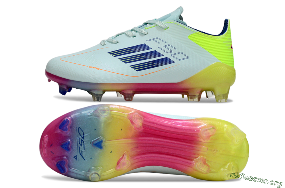 Adidas F50 Elite FG Football Boots - White/Neon Yellow/Coral Pink 1