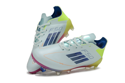 Adidas F50 Elite FG Football Boots - White/Neon Yellow/Coral Pink