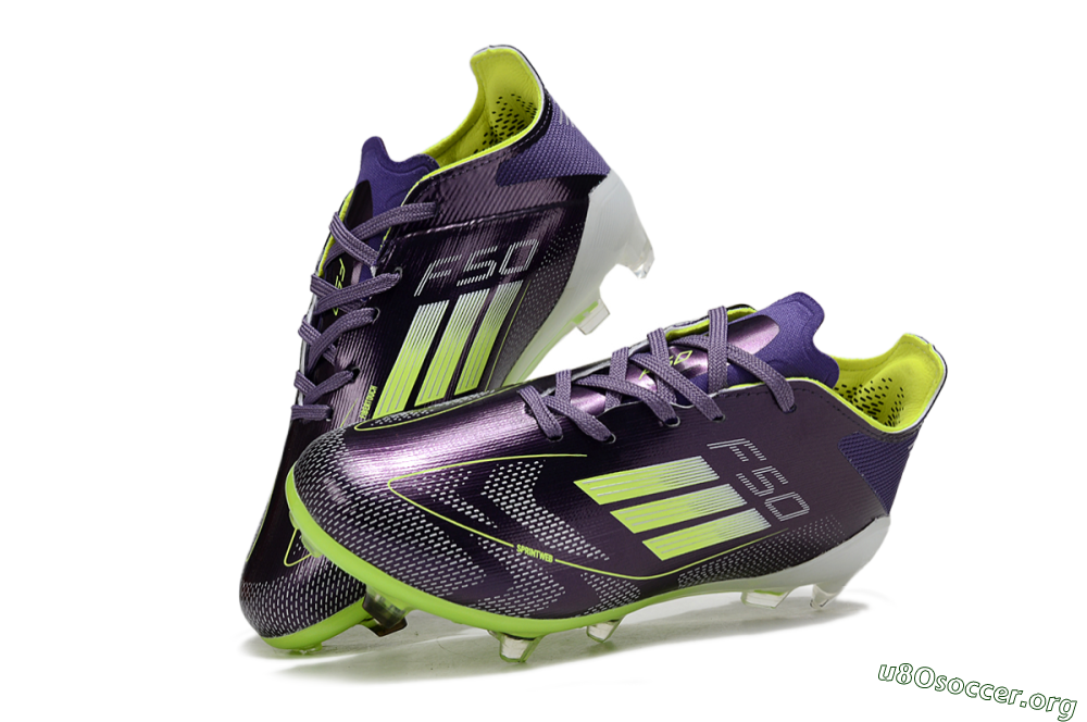Adidas F50 Elite FG Football Boots - Purple/Lime Green/Dark Purple 3