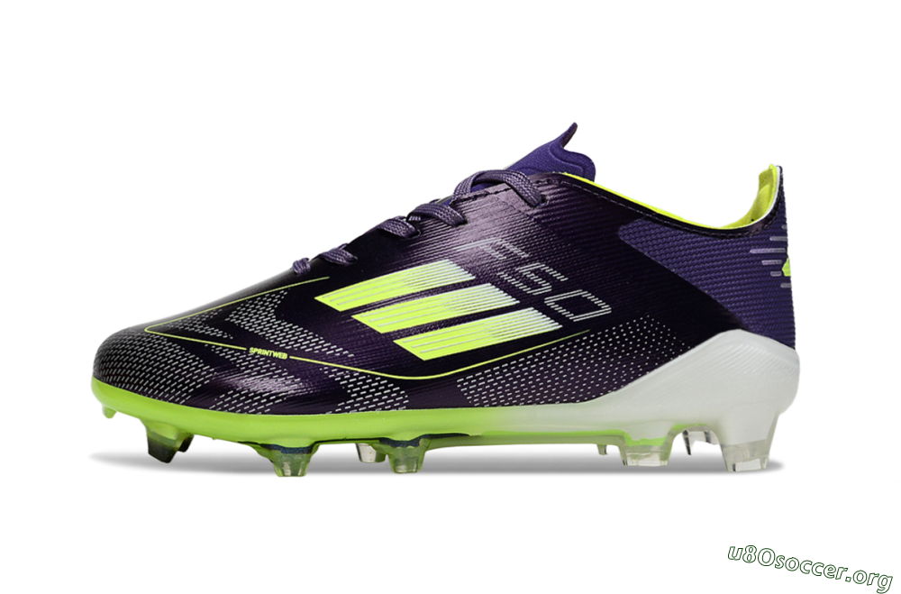 Adidas F50 Elite FG Football Boots - Purple/Lime Green/Dark Purple 2