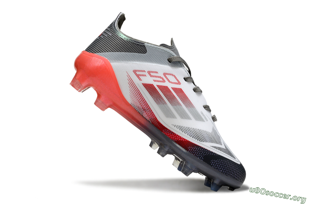 Adidas F50 Elite FG Football Boots - White/Crimson Burst/Grey Fade 0