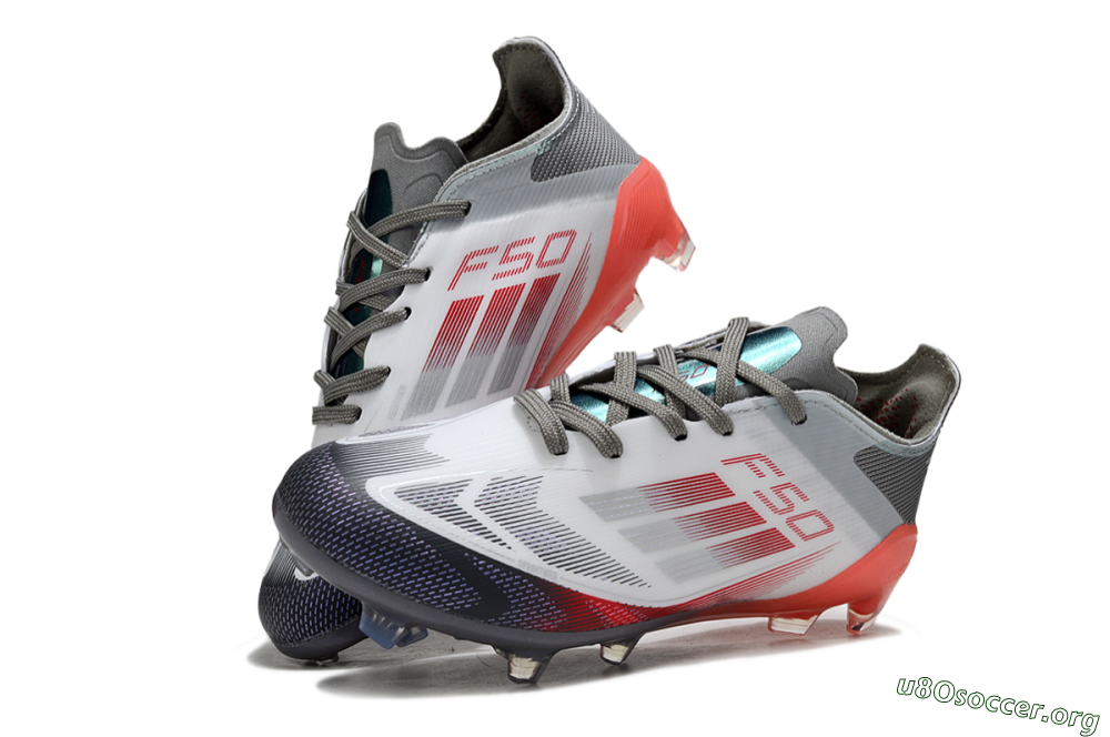 Adidas F50 Elite FG Football Boots - White/Crimson Burst/Grey Fade 3