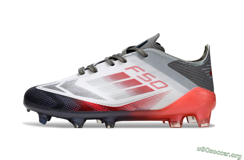 Adidas F50 Elite FG Football Boots - White/Crimson Burst/Grey Fade 2