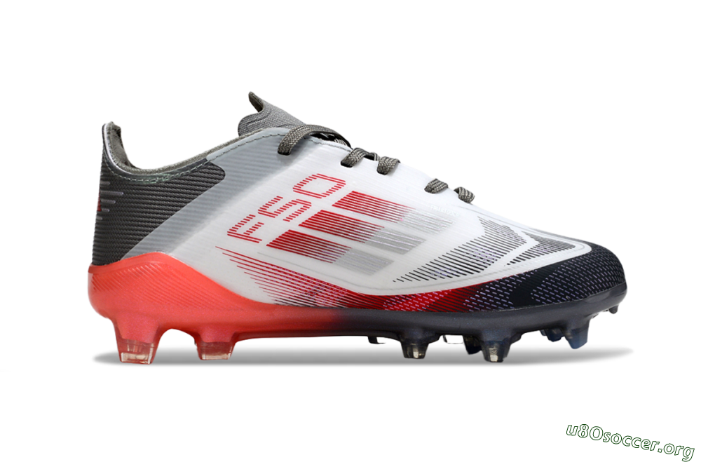 Adidas F50 Elite FG Football Boots - White/Crimson Burst/Grey Fade 6