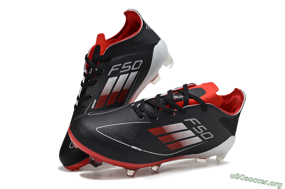 Adidas F50 Elite FG Football Boots - Black/Scarlet Red/White 3