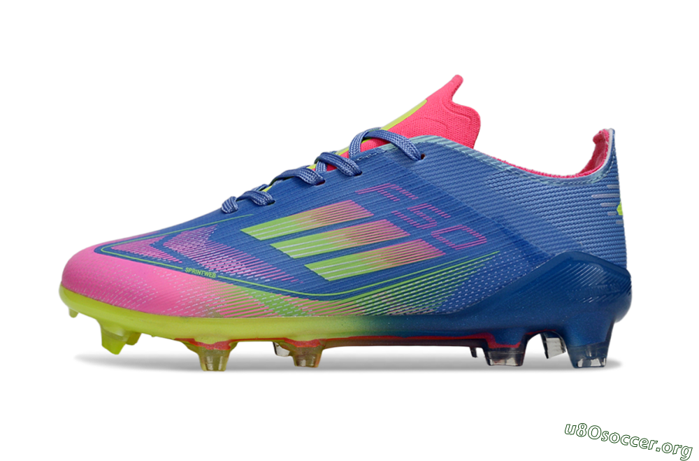 Adidas F50 Elite FG Football Boots - Blue/Neon Pink/Neon Yellow 2
