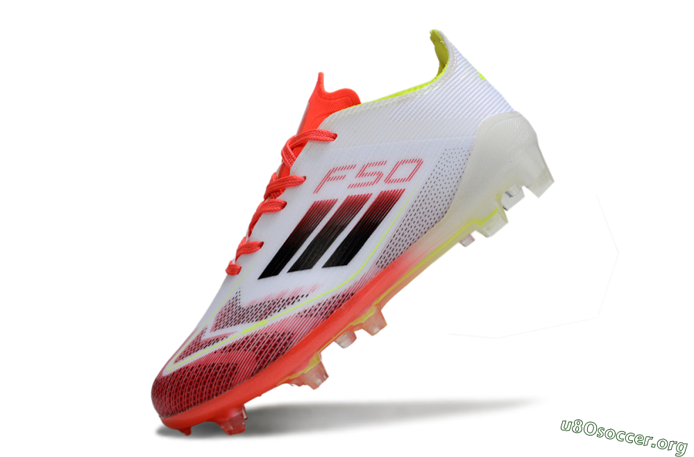 Adidas F50 Elite FG Football Boots - White/Neon Orange/Volt Yellow 4