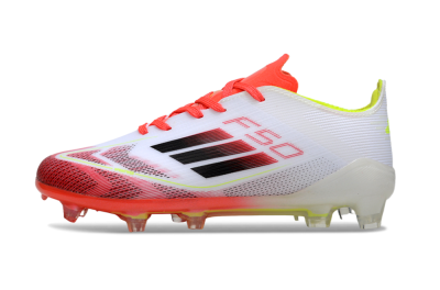 Adidas F50 Elite FG Football Boots - White/Neon Orange/Volt Yellow
