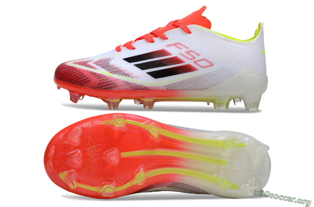 Adidas F50 Elite FG Football Boots - White/Neon Orange/Volt Yellow 1