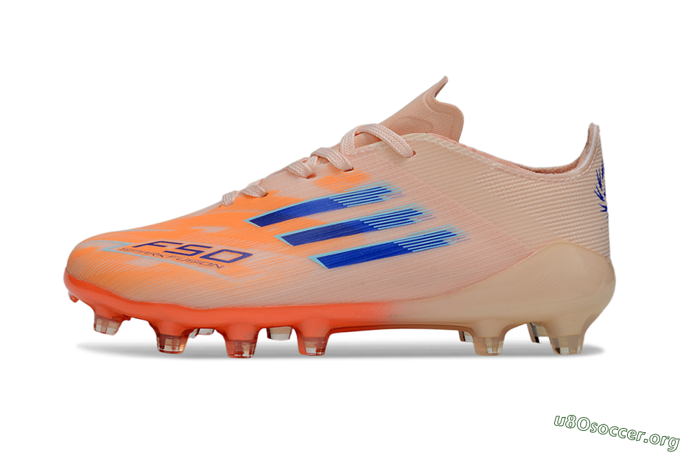 Adidas F50 Elite AG Football Boots - Peach/Vibrant Orange/Cool Blue 2
